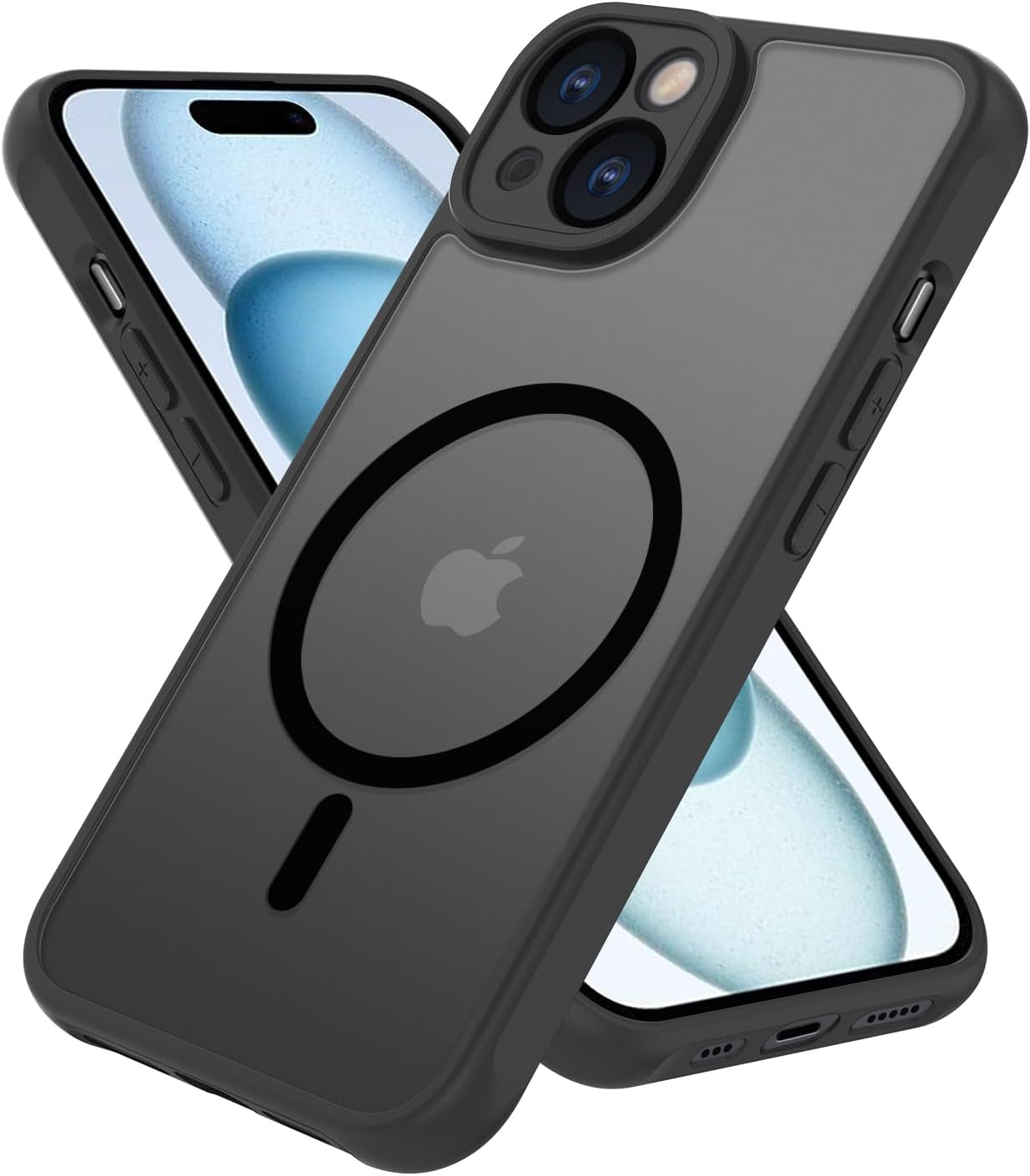 2025 New Magnetic for Iphone 16E Case,Compatible with Magsafe,Military Grade Drop Tested, Shockproof Matte Translucent Hard Back Slim Protective Case.Black Magnetic Circle.