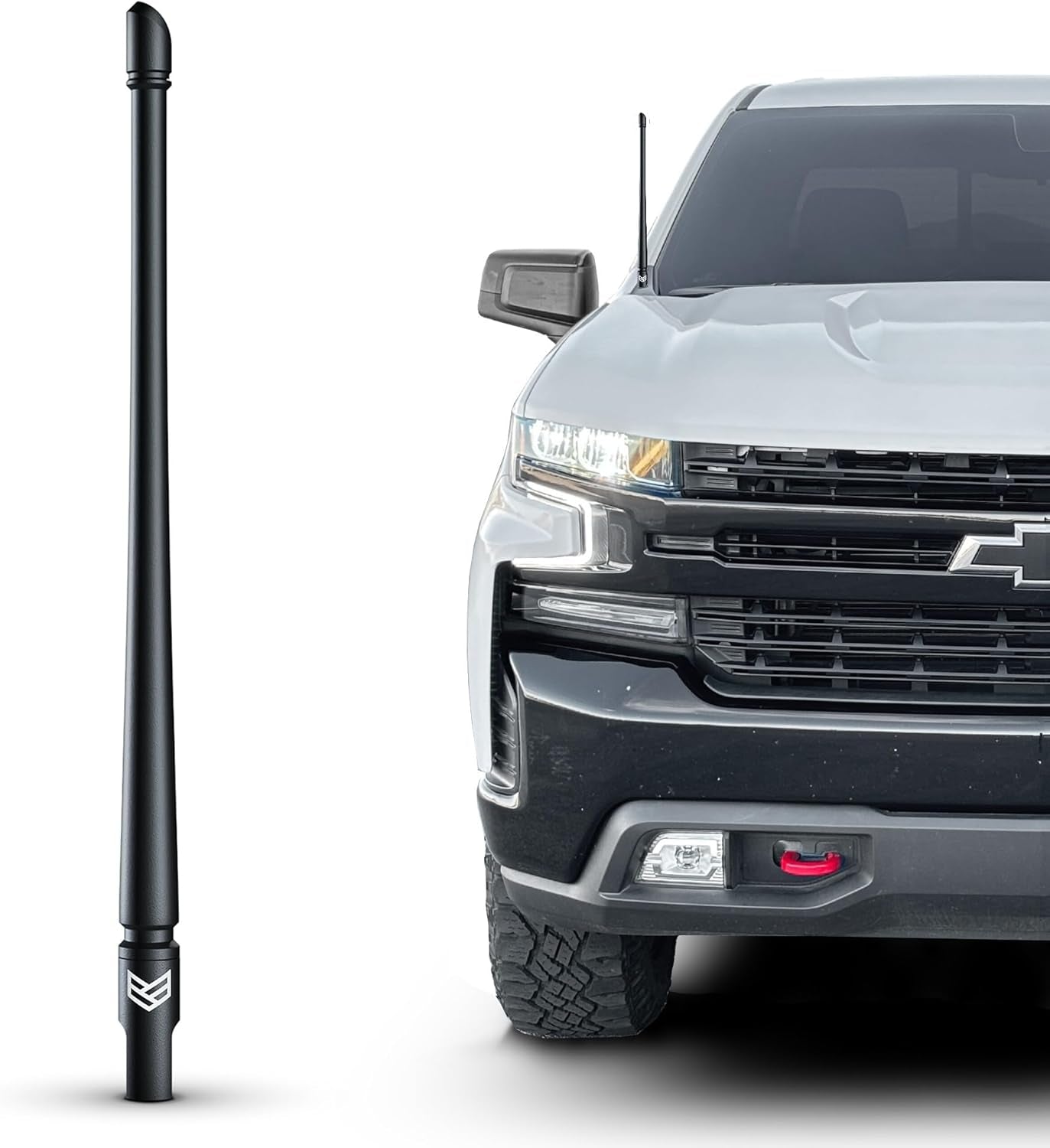 Truck Antenna for Chevy Silverado & GMC Sierra Accessories (2014+) anti Theft - Carwash Safe Short Replacement Antenna (5 Inch Flexible)