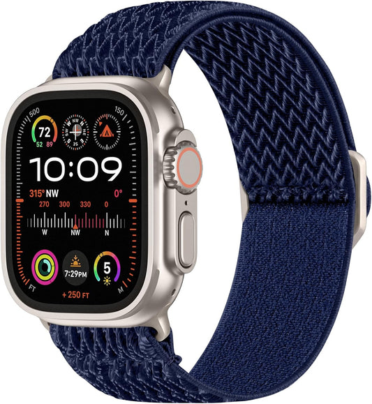 Nylon Sport Band Compatible with Apple Watch Ultra 2/Ultra Band,Compatible with Apple Watch Bands for Men 49Mm 45Mm 44Mm 42Mm,Adjustable Stretchy Solo Loop Strap for Iwatch Series 9-1 SE