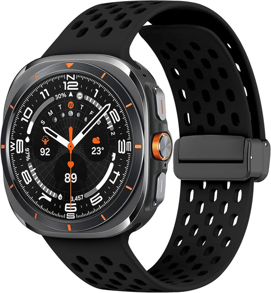 Magnetic anti Sweat Sport Band Compatible with Samsung Galaxy Watch Ultra 47Mm(2024), Waterproof Breathable Soft Silicone Bands for Men Women