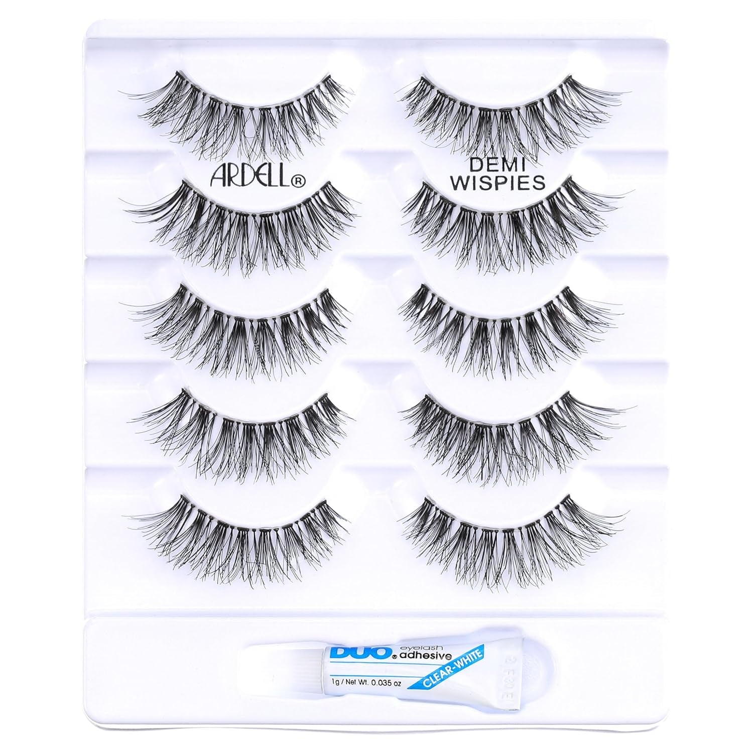 False Eyelashes Demi Wispies Black, 1 Pack (6 Pairs per Pack)