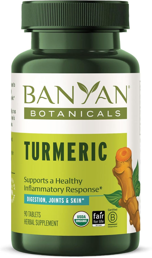 Turmeric Tablets – Organic Turmeric Supplement (Curcuma Longa) – for Supporting Healthy Skin, Comfortable Joints & Overall Health* – 90 Tablets – Non-Gmo Sustainably Sourced Vegan TLBH