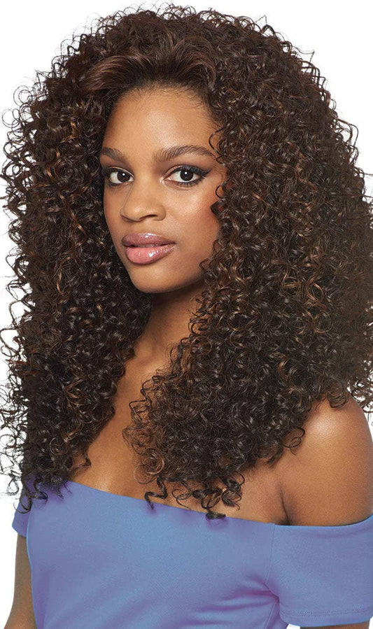 DOMINICAN CURLY BUNDLE HAIR (1B off Black) Batik  Synthetic Half Wig