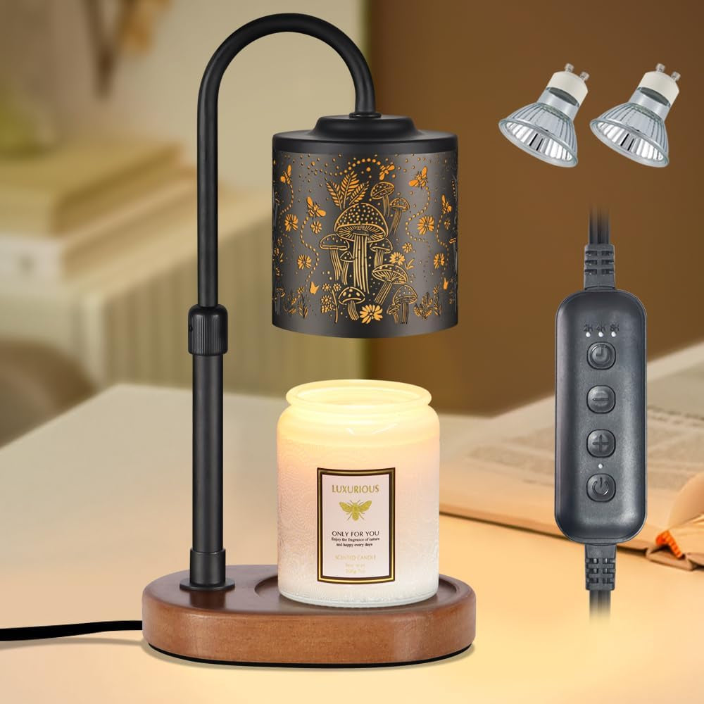 Dimmable Candle Warmer Lamp with Timer Adjustable Height for Scented Jar Candles Electric Candle Wax Melt Warmer for Home Decor Christmas Birthday Gifts for Women Mom(Hummingbird)