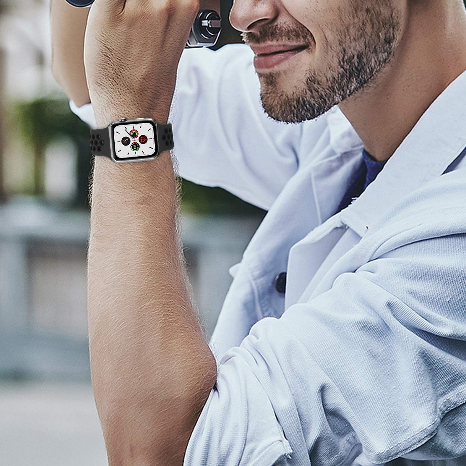 Sport Bands Compatible for Apple Watch Bands 38Mm 40Mm 41Mm 42Mm 44Mm 45Mm 49Mm,Soft Silicone Sport Women Men Replacement Strap Compatible with Iwatch Ultra 2 & SE & Series 9/8/7/6/5/4/3/2/1