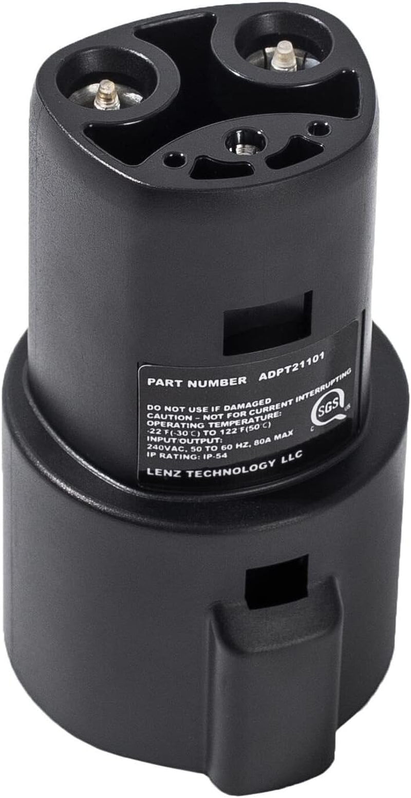 J1772 Charging Adapter for Tesla Model 3 Y S X [Safety Certified] 80A/240 VAC, Optimal Fit, Easy Setup (SAE J1772 EV Adapter for Tesla Cars ONLY)