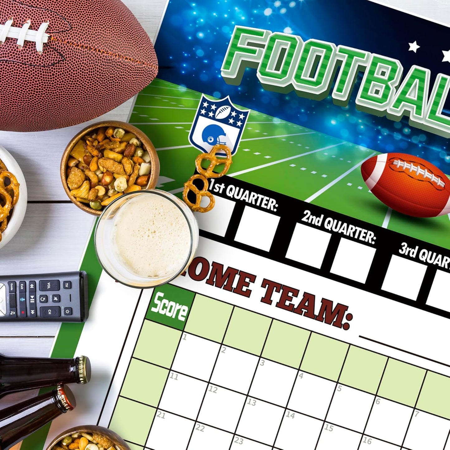 Football Party Decorations - 2 Pack Football Pool Poster - 27.5 X17.7 Inch - Football Party Supplies Favors | Football Banner | Super Games Bowl Accessories | Football Birthday Party Decorations