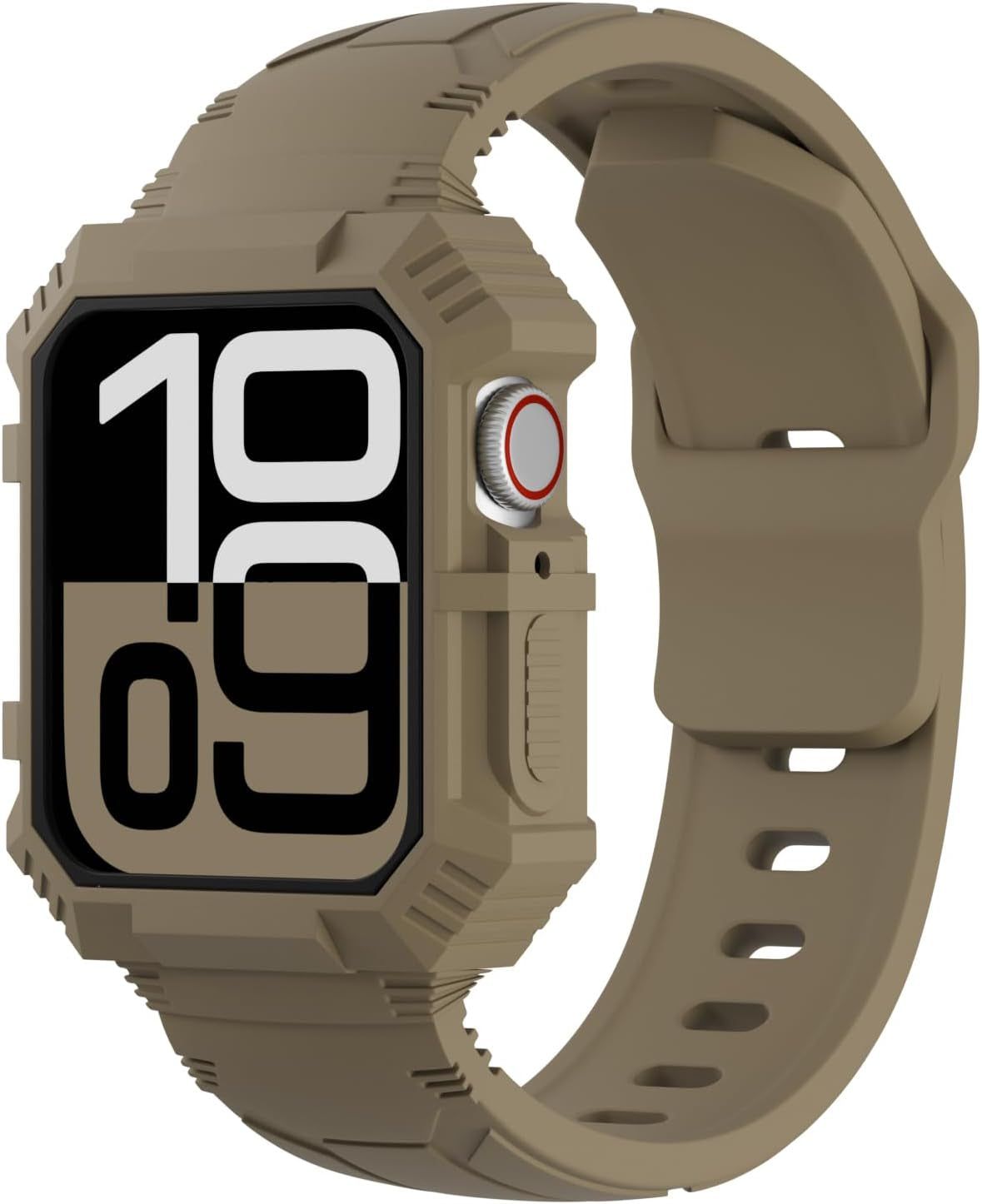 Rugged Silicone Sport Band with Case Compatible with Apple Watch Bands 38Mm 40Mm 41Mm 42Mm 44Mm 45Mm 46Mm, Shockproof Protective Bumper Cover Strap for Iwatch Series 10/9/8/SE/7/6/5/4/3/2/1