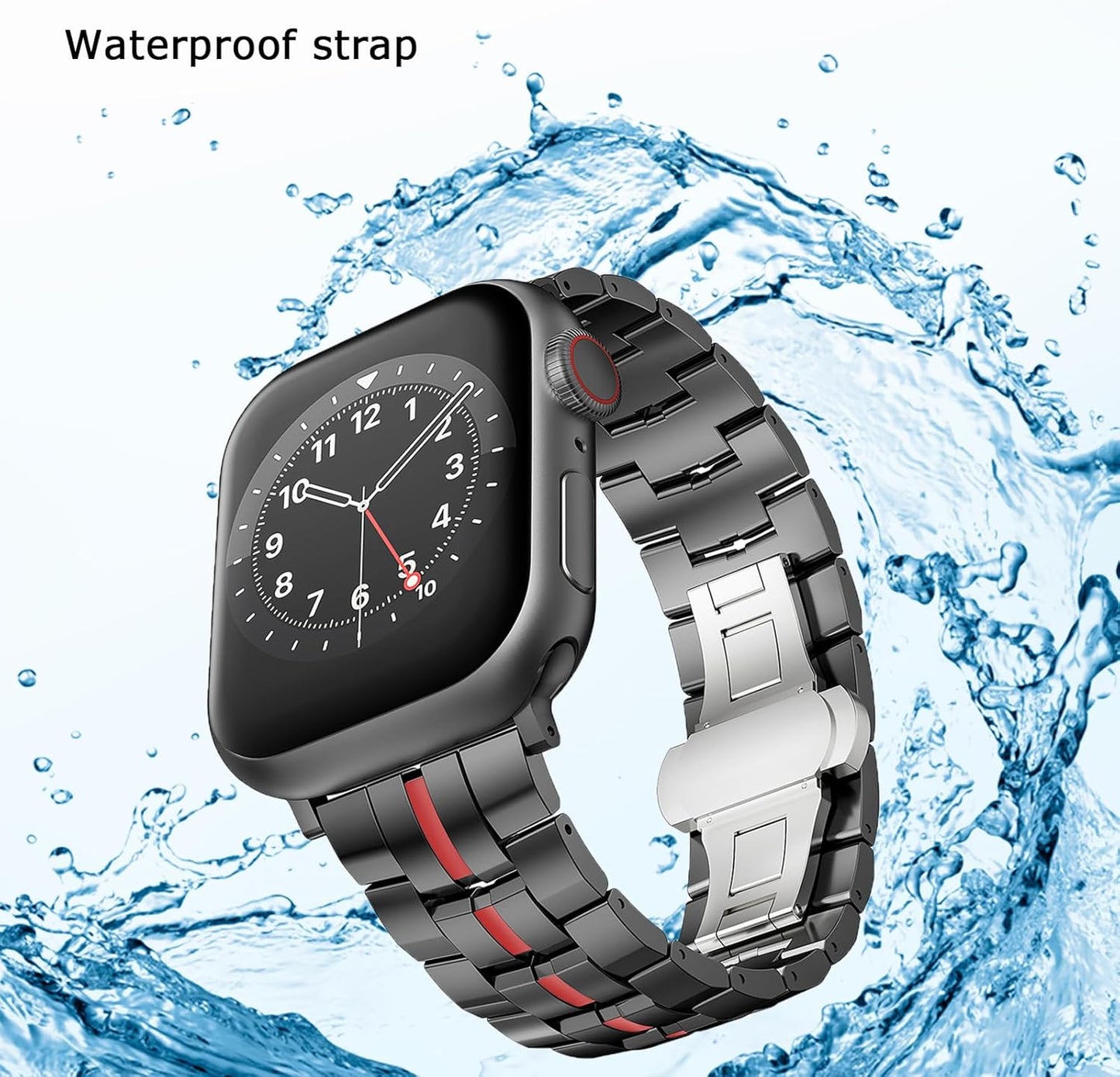 Compatible with Apple Watch 49Mm 45Mm 44Mm 42Mm 41Mm 40Mm 38Mm Stainless Steel Metal Band,Business Bracelet Rugged Strap for Apple Watch Series SE2 SE Ultra2 Ultra 10 9 8 7 6 5 4 3 2 1 Strap
