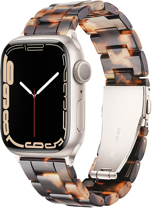 Light Apple Watch Band-Fashion Resin Iwatch Bands Bracelet Compatible with Stainless Steel Buckle for Apple Watch Ultra 2 1 Series 9 Series 8 7 Series 6 Series SE Series 5 Series 4 Series 3 Series 2 1