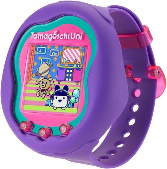 TAMAGOTCHI  Uni Purple Shell | the Customisable New Generation of Virtual Pet Based on the Original 90S Toy | Connect with Friends Worldwide with This Wearable Electronic Game BanUK