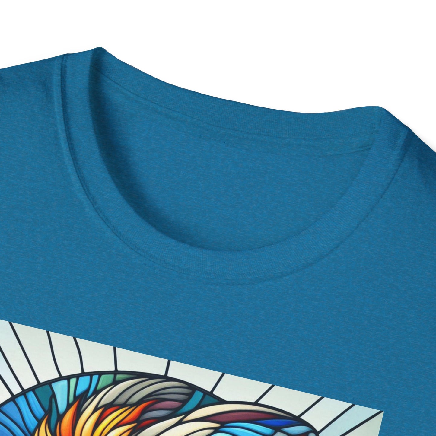 Lionhead Rabbit Animal Stained Glass Design Unisex Softstyle T-Shirt