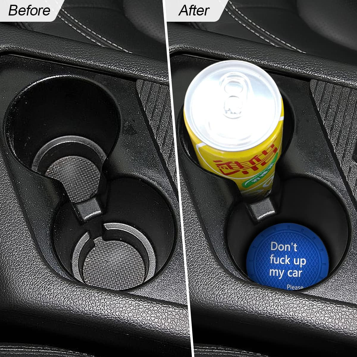2 Pack Car Cup Holder Coasters, 2.75 Inch Non-Slip PVC Insert Cup Coaster, Anti-Scratch Auto Cup Mats for Women Men, Vehicle Interior Accessories Universal for Car, SUV, Truck (D Blue/2Pcs) TRUCK DRIVER