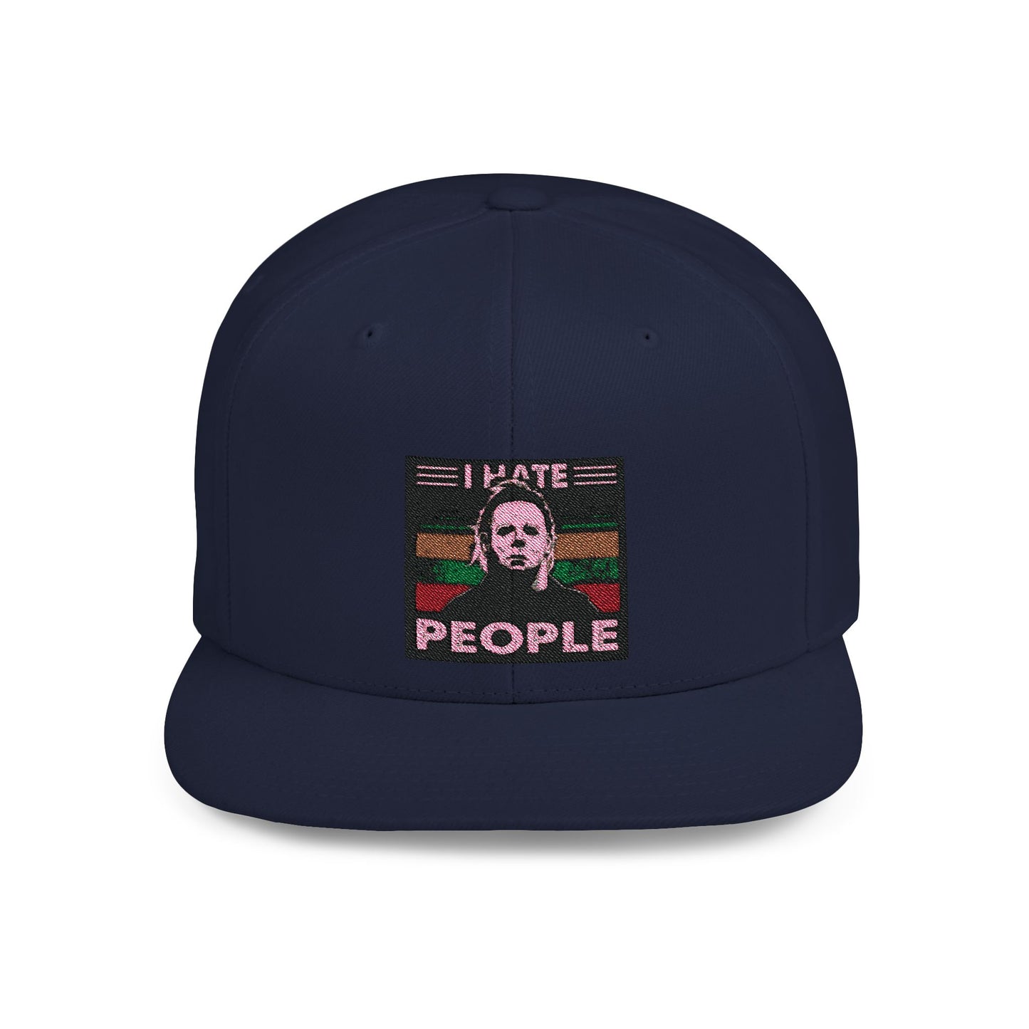 Michael Myers I Hate People Vintage Print Flat Bill Snapback