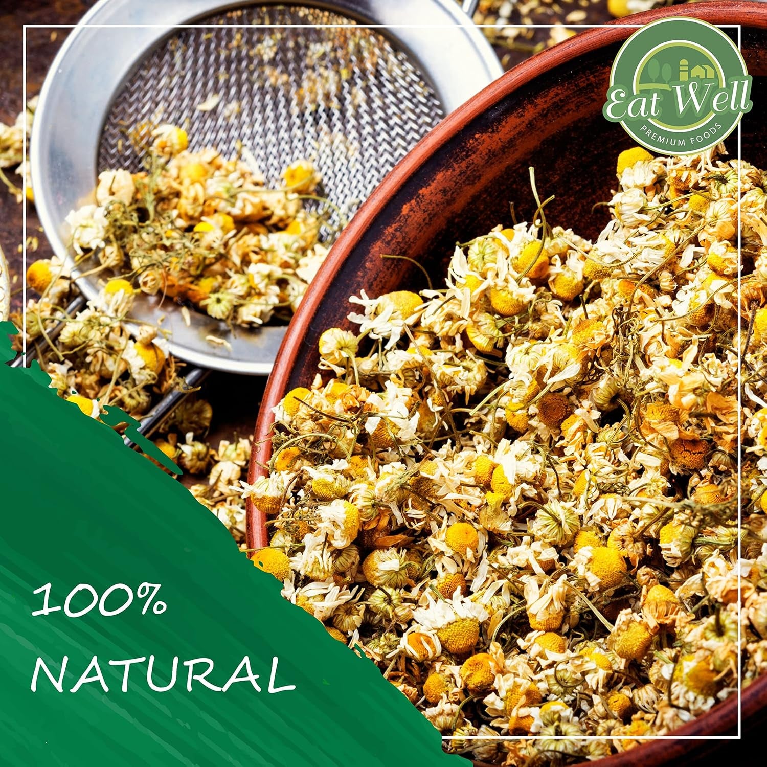 Chamomile Flowers 4 Oz, Dried Chamomile Tea Loose Leaf, Edible Culinary Camomile Herb for Drinking and Cooking, Versatile Camomile Dried Herbs and Flowers in Resealable Bag TLBH