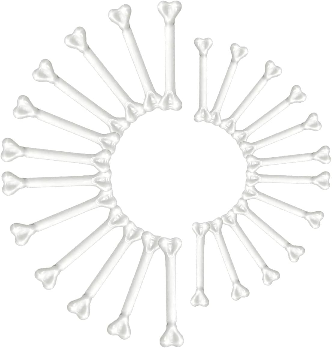 Mini Plastic Bones, 24Pcs Halloween Small Human Skeleton Bones,Artificial Skull Bones,White Fake Bones for Halloween Carnival Party Decoration Costume Prop Cosplay DIY Supplies