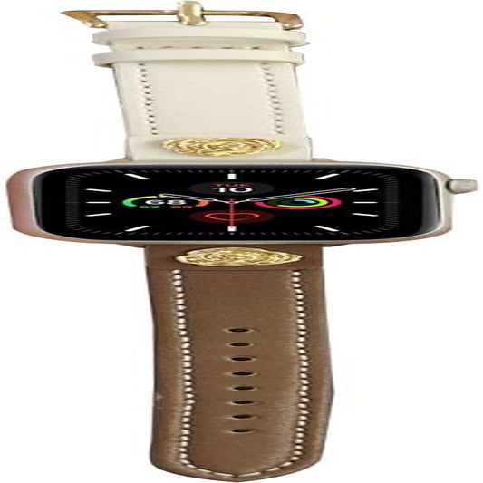 Leather Band with Rose Charm Compatible with Apple Watch Bands for Women 38/40/41/42/44/45/46/49Mm Dressy Slim Leather Strap for Iwatch Series 10/9/8/7/6/5/4/3/2/1/Se/Ultra 2
