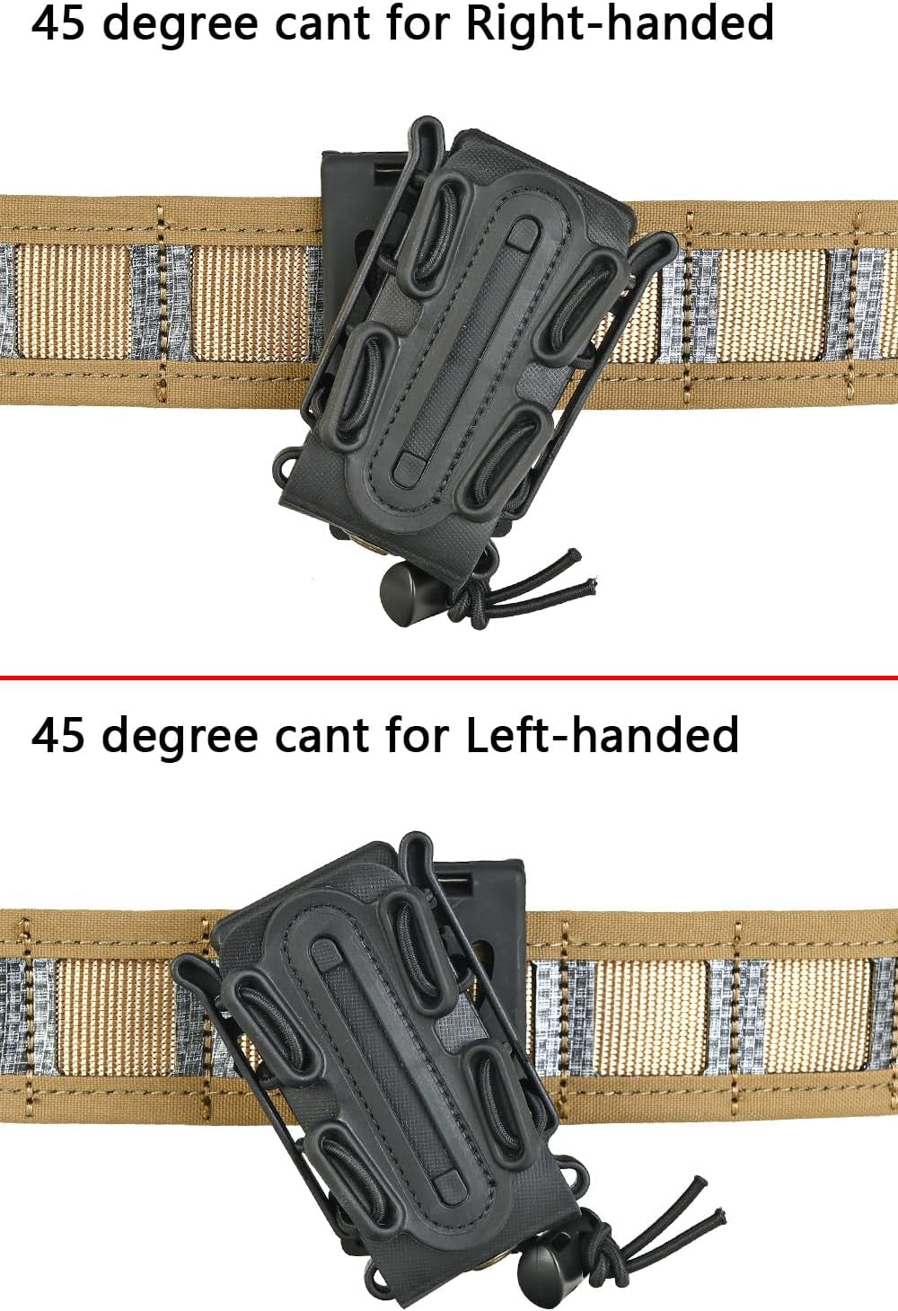 Pistol 9Mm Magazine Pouch Softshell Mag Holder Elastic Cord Retention Tactical Belt Clip Vest Mag Carrier Quick Pull Magazine Pouch