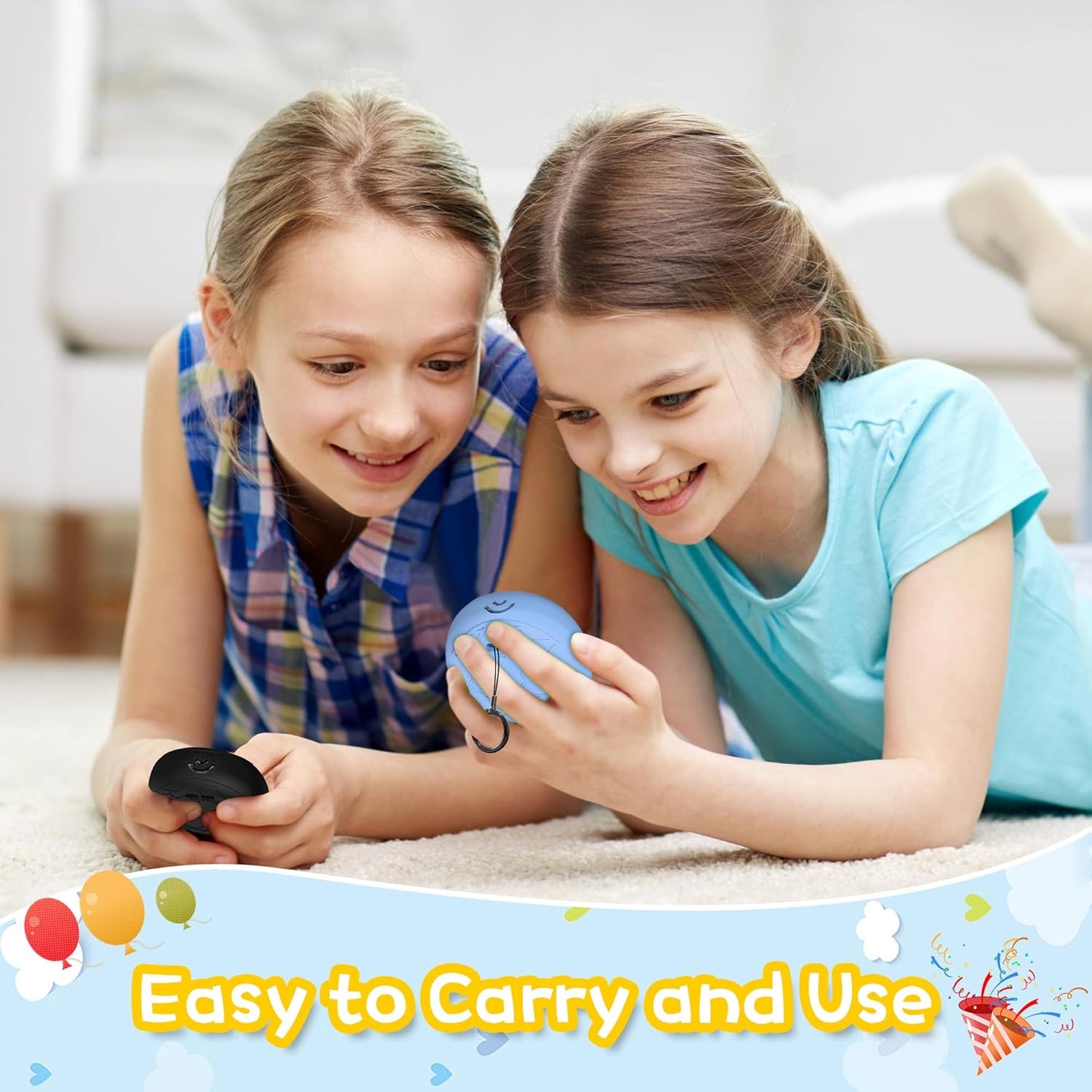 Silicone Case Compatible with Tamagotchi Uni Virtual Pet Machine, Protective Skin Sleeve Shell for Tamagotchi Uni with Finger Lanyard (Light Blue and Black) ZOUSA