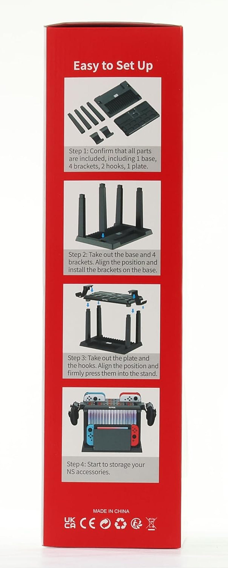 Switch Games Organizer Station with Controller Charger, Charging Dock for Nintendo Switch & OLED Joycons, Switch Mounts, Brackets & Stands for Games, TV Dock, Pro Controller, Accessories Kit Storage