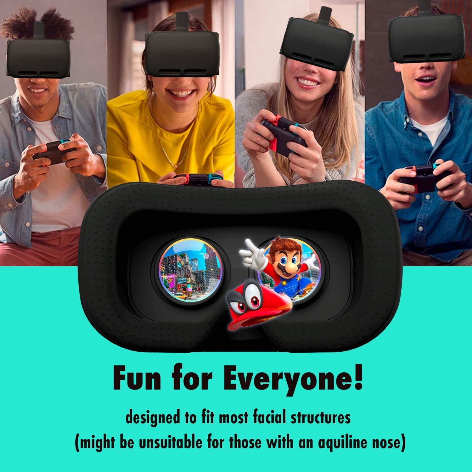 VR Headset Designed for Nintendo Switch & Switch OLED Console with Adjustable Lens for a Virtual Reality Gaming Experience and for Labo VR - Black - Gift Boxed Edition