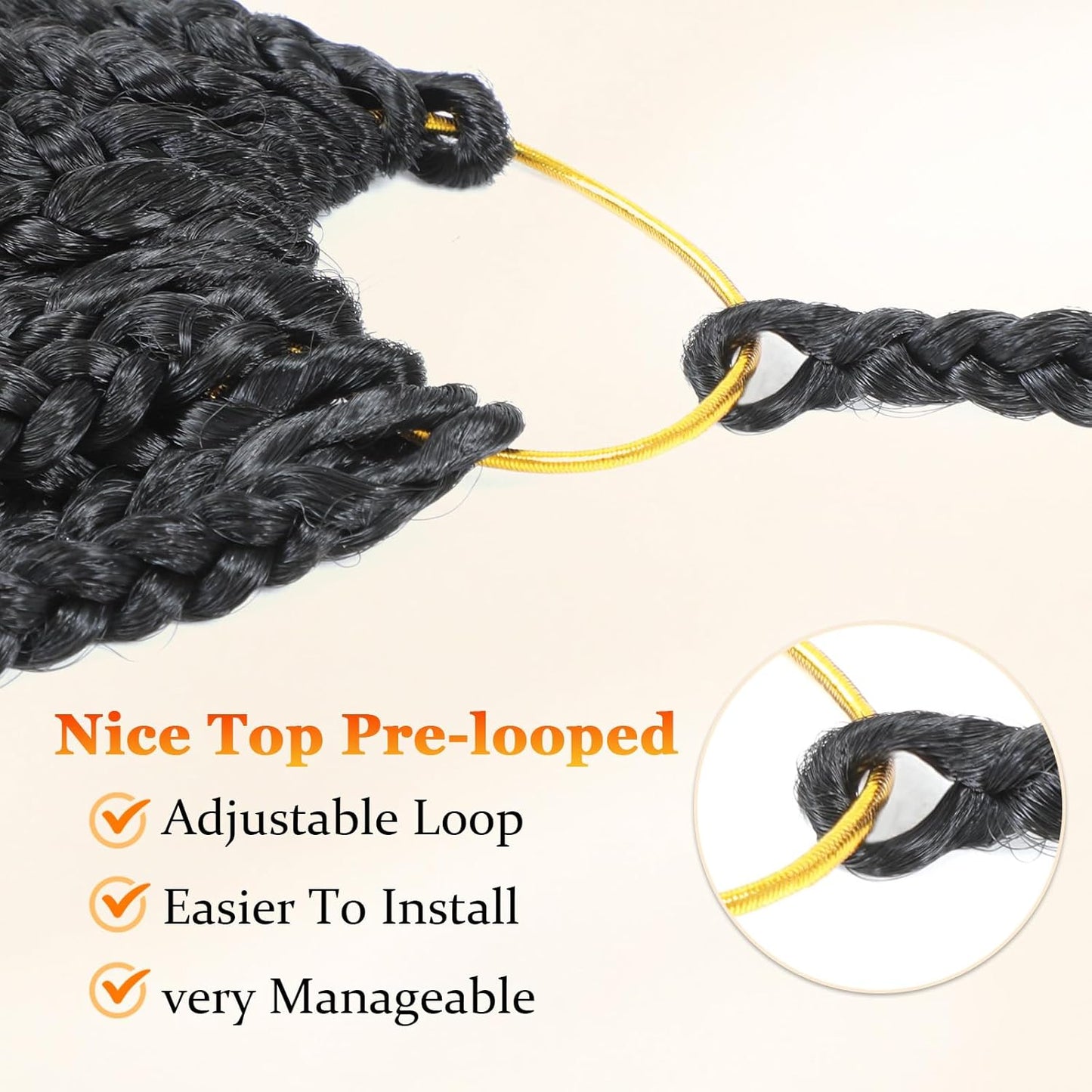 Goddess Box Braids Crochet Hair 10 Inch Boho Crochet Box Braids with Curly Ends, 9 Packs Bohomian Box Braids Crochet Hair for Black Women Pre Looped Box Braids Crochet Hair (10Inch,1B/4/30)