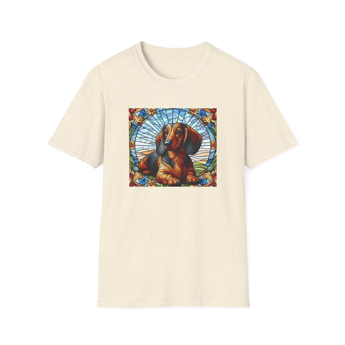 Dachshund Stained Glass Unisex Softstyle T-Shirt