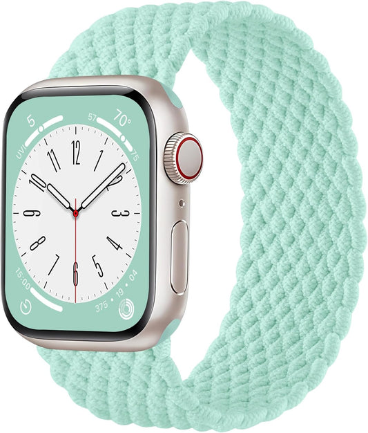 Braided Solo Loop Compatible with Apple Watch Series 10 Band 42Mm 41Mm 40Mm 38Mm Women, Adjustable Stretchy Nylon Solace Band Elastic Sport Wristband Strap for Iwatch Series 9 8 7 6 5 4 3 2 1