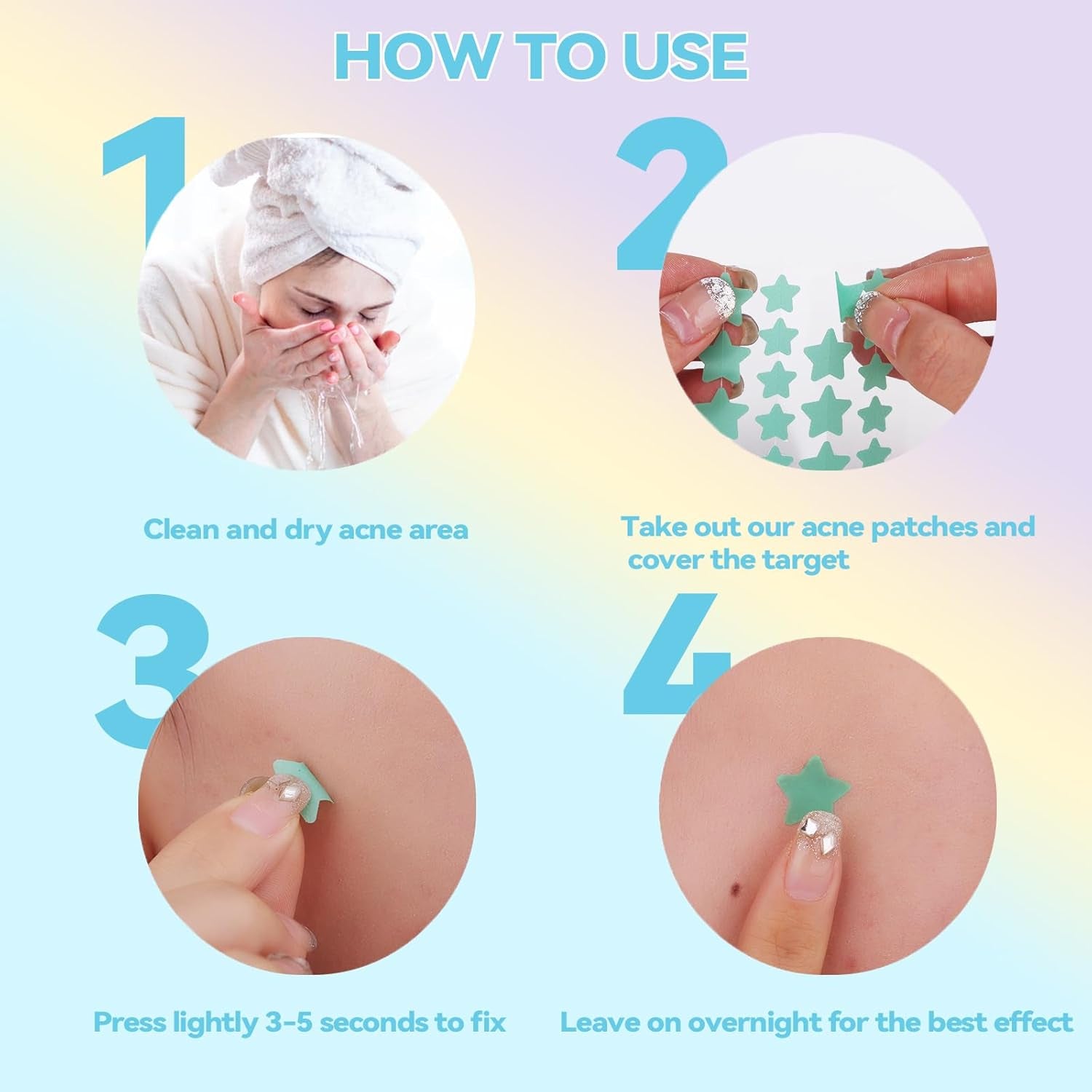 Pimple Patches for Face, Cute Star Zit Covers, Stars Hydrocolloid Acne Patch, for Sensitive Skin, with Tea Tree, Salicylic Acid & Cica Oil (10Mm&12Mm) 420 Count