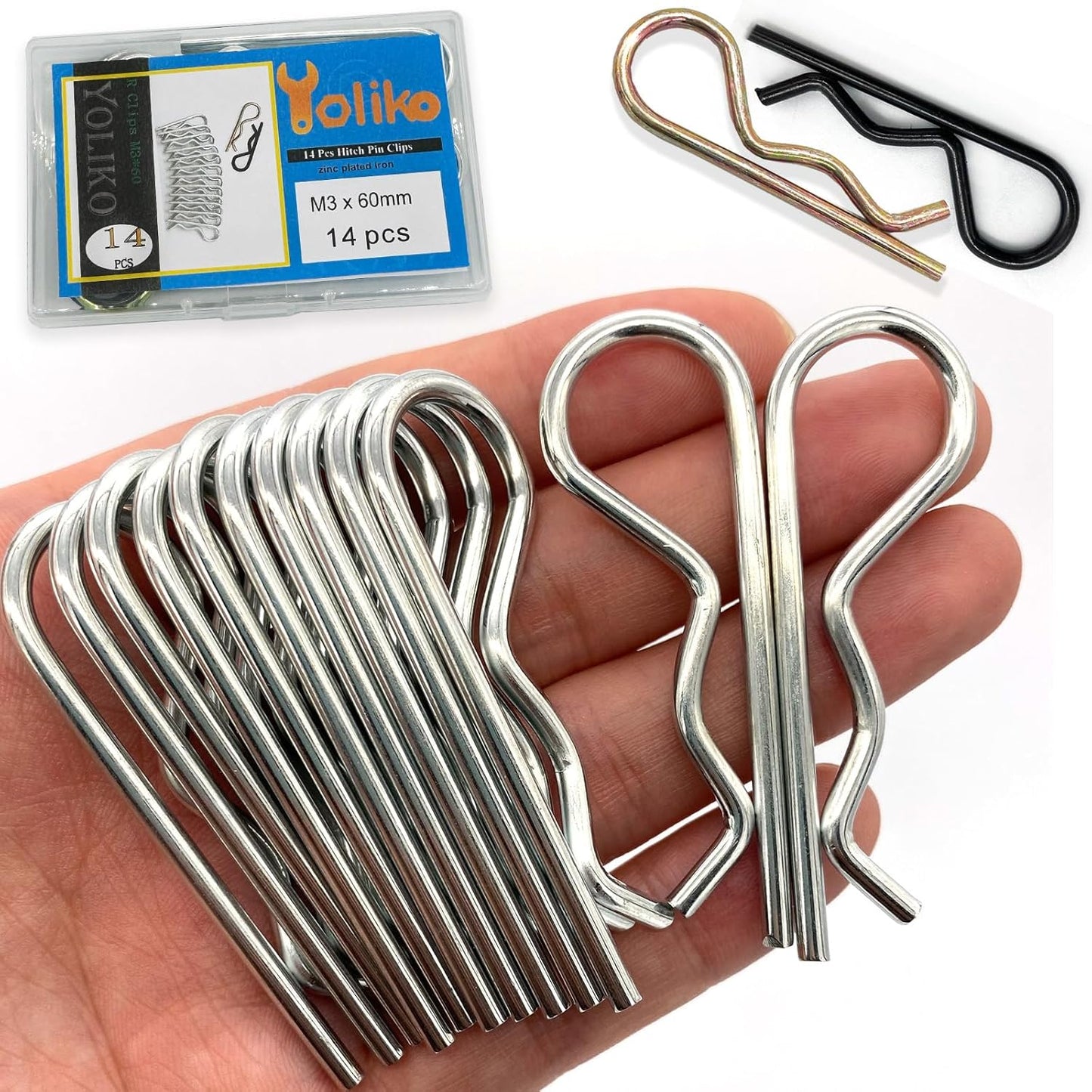 6 Pcs Heavy Duty Hitch Pins Clip R Clips Spring Retaining Wire Hair Pins Cotter Pin Strong Spring Rubber-Coated Grip R Clip for Trailer Tractors Mower Carts Truck Pin Clip M3.5X75Mm TRUCK DRIVER