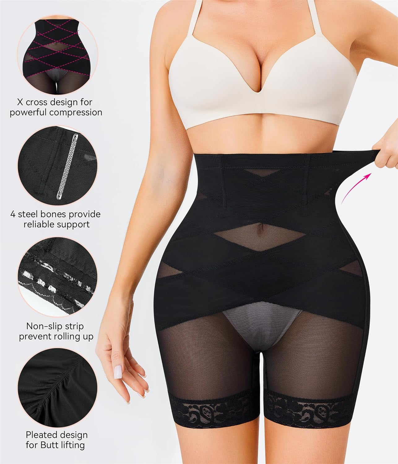 Shapewear Tummy Control Body Shaper High Waisted Butt Lifting Panties Shapewear Shorts Thigh Slimmer