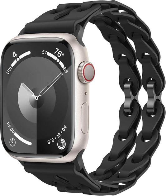 Bracelet Style Silicone Band Compatible with Apple Watch Band 40Mm 44Mm 41Mm 38Mm 45Mm 42Mm 49Mm for Women,Cute Breathable Strap Waterproof Sport Wristbands for Iwatch Series 9 SE 8 7 6 5 4 3 2 1