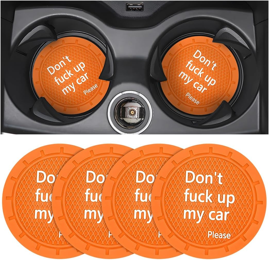 2 Pack Car Cup Holder Coasters, 2.75 Inch Non-Slip PVC Insert Cup Coaster, Anti-Scratch Auto Cup Mats for Women Men, Vehicle Interior Accessories Universal for Car, SUV, Truck (D Blue/2Pcs) TRUCK DRIVER