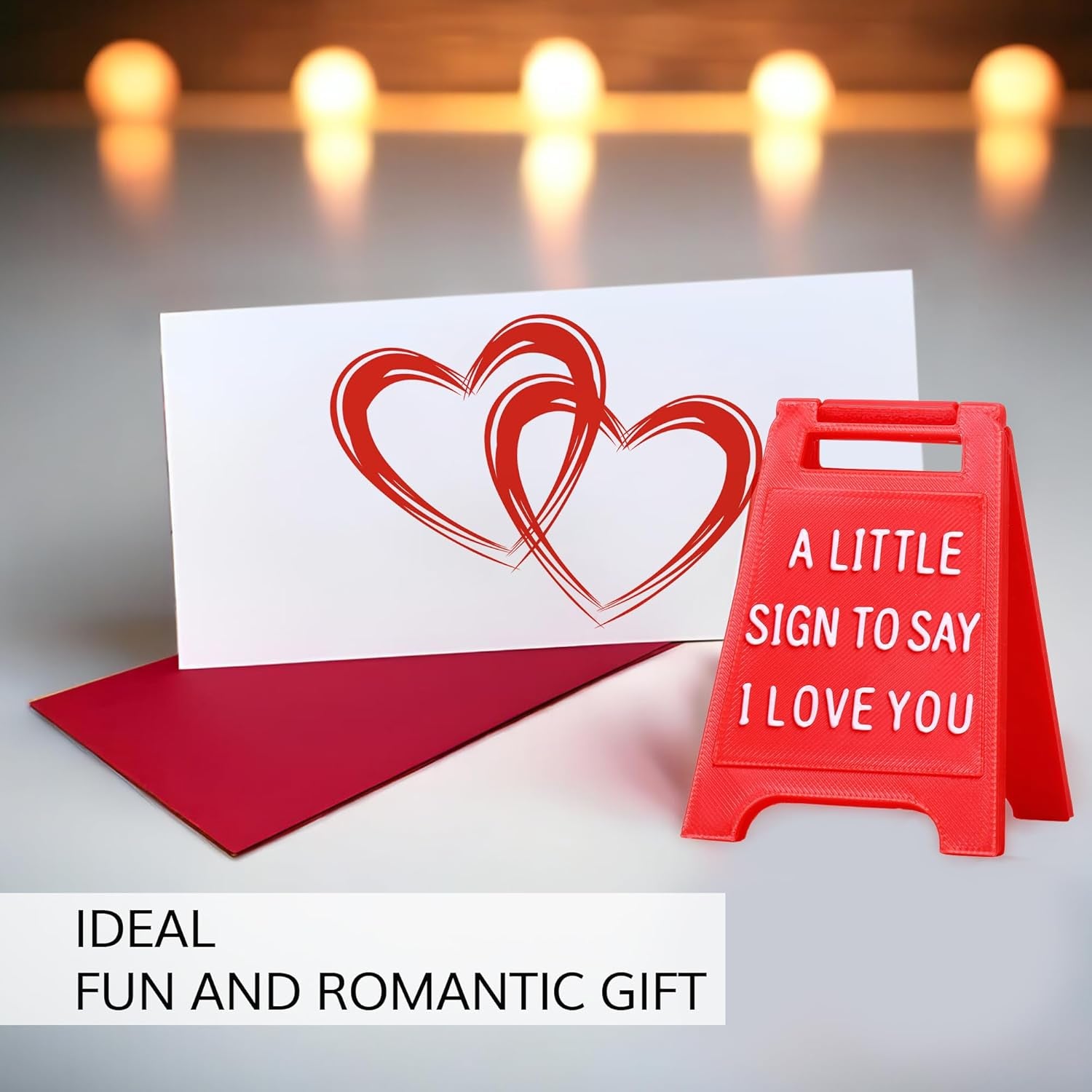 Valentines Day Gifts - Romantic I Love You Sign - Fun Boyfriend Valentine Day Gift - Cute Birthday, Christmas, Wedding Gift for Girlfriend, Wife, Fiancee - Mini Sign Statues Decoration