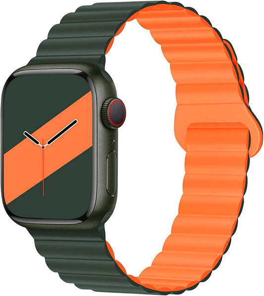 Silicone Magnetic Watch Bands Compatible with Apple Watch Band 38/40/41Mm 42/44/45/49Mm for Women Men, Soft Silicone Watch Band with Strong Magnetic Closure Compatible for Iwatch Series 8 7 6 5 4 3 2 1 SE
