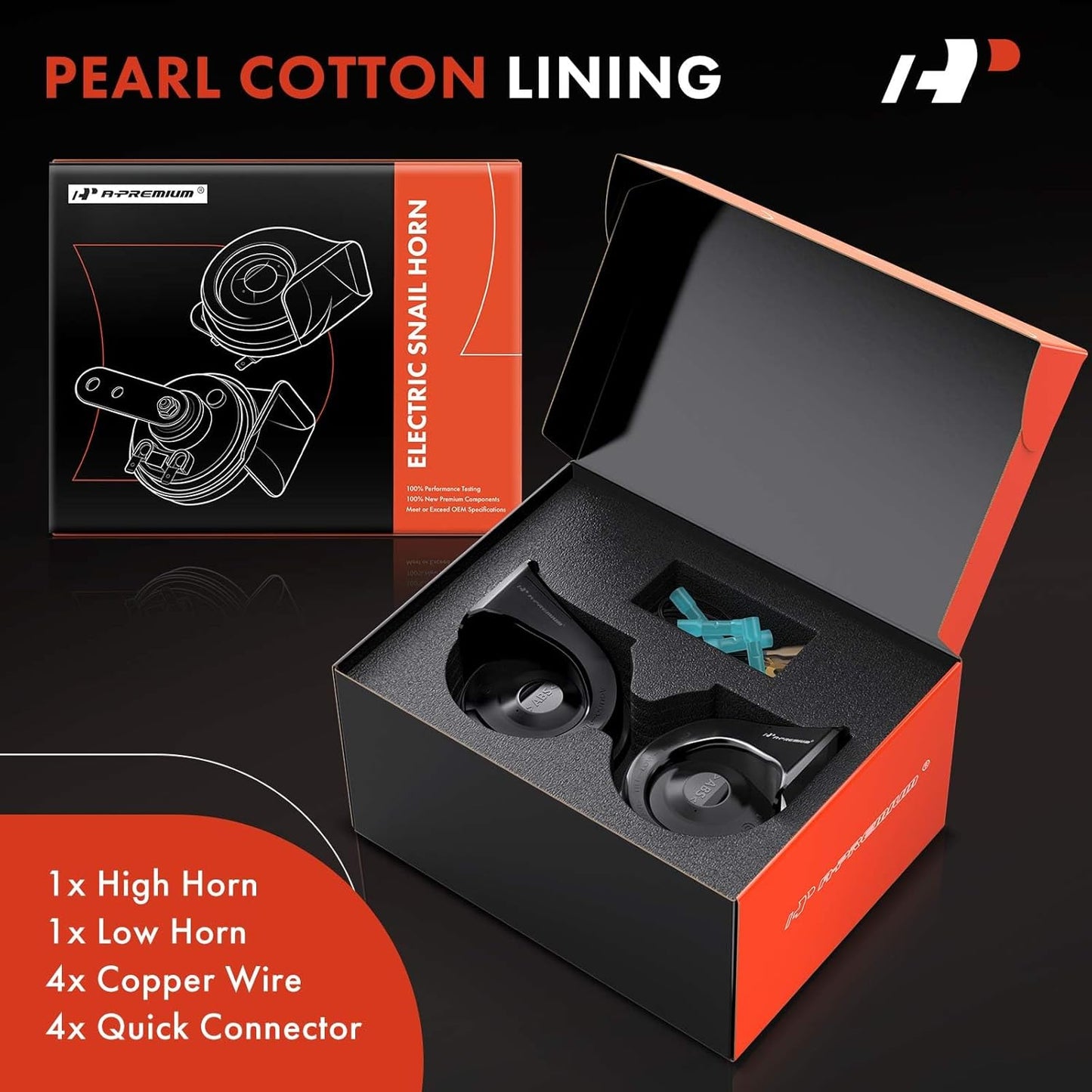 Dual Snail Horn High Low Universal Electric Horns - 12V 110Db - Compatible with Most Passenger Cars, Commercial/Off-Road Vehicles, Gas Cars, Electric Cars, Motorcycles & Trucks, 80 Mm TRUCK DRIVER