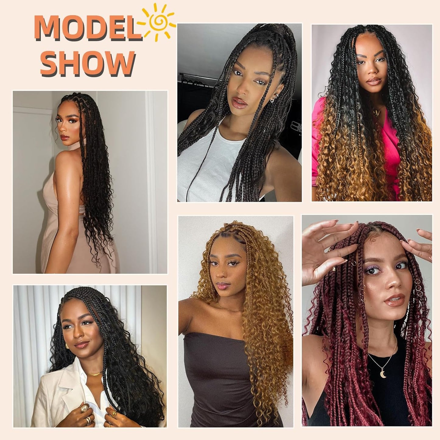 Braiding Hair Boho Hair for Braiding Deep Wave Bulk Hair for Braiding Wet and Wavy Braiding Hair Deep Water Wave Braiding Hair Curly Braiding Hair (1B/30#, 18 Inch)