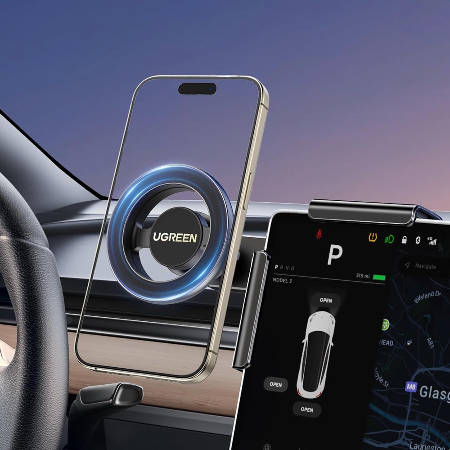 Phone Holder for Tesla Magsafe Strongest Magnet Power Magnetic Phone Mount Holder for Tesla Model 3 Y, Iphone Phone Mount Compatible with 2024 Iphone 16 15 14 13 plus Pro Max Series