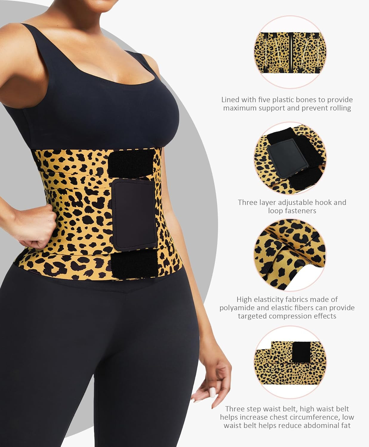 Waist Trainer Belt Waist Cincher Trimmer Ab Belt Tummy Control Body Shaper with Triple Wrap Women and Men