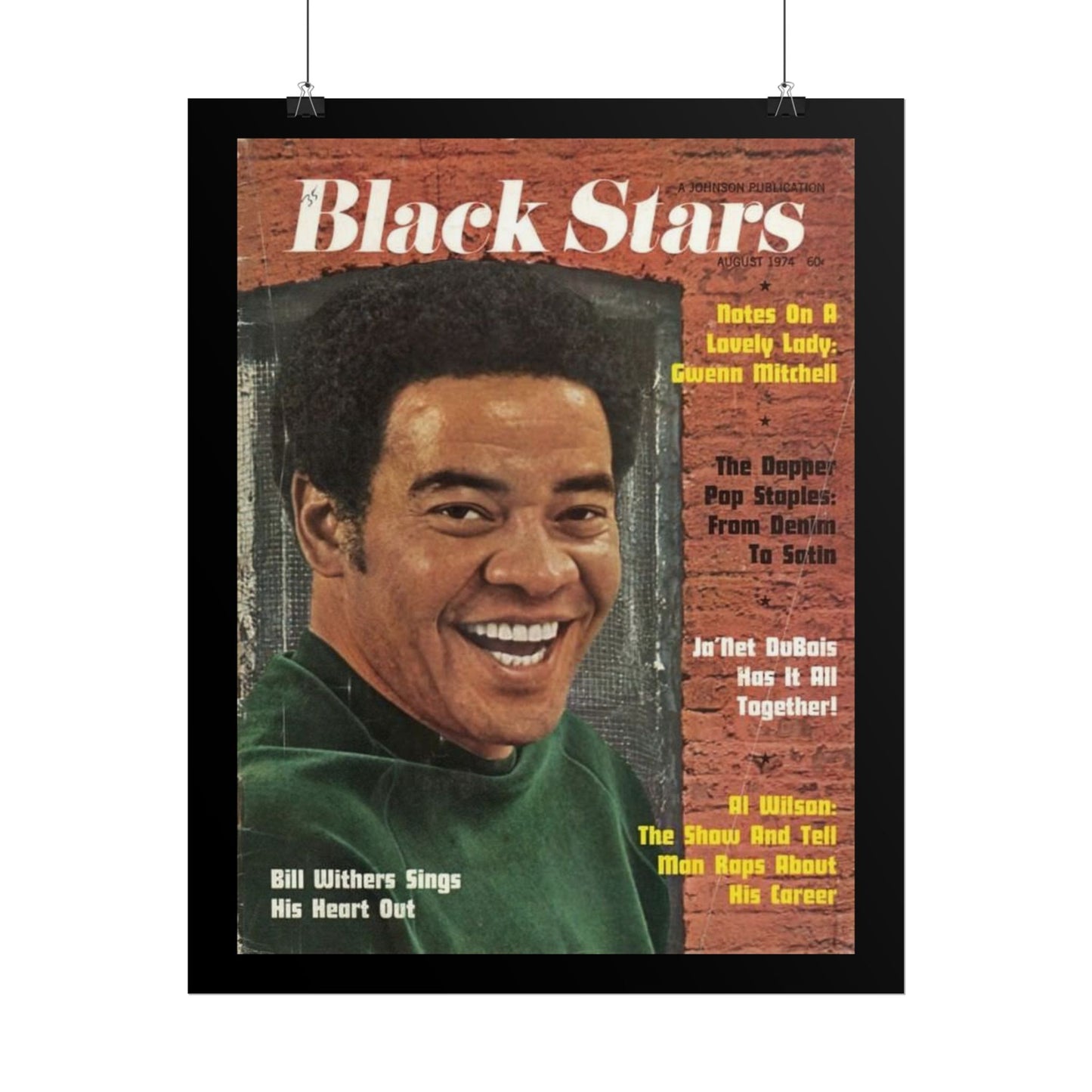 Vintage Music Rolled Posters - Bill Withers, August 1974 Design