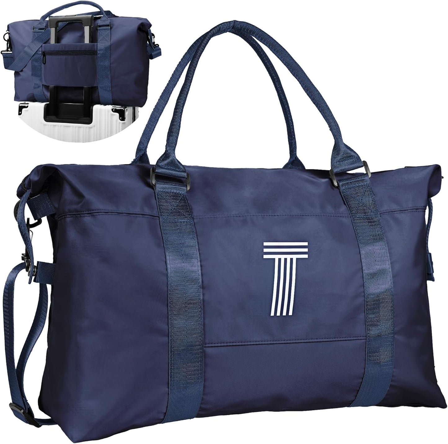 Bridesmaid Gifts, Teacher Appreciation Gift, Initial Travel Duffel Bag, Kids Duffel Bag,Personalized Weekender Bag, Birthday Gifts for Women Gifts for Teen Girls (Letter S)