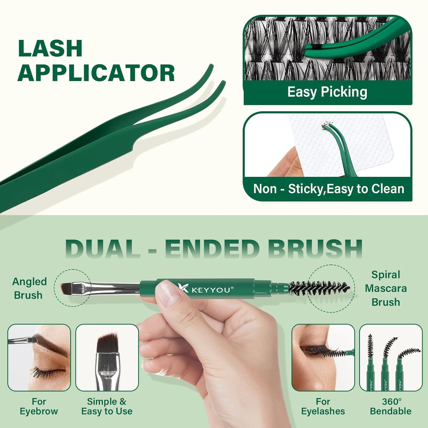 DIY Lash Extension Kit  300Pcs Individual Eyelash Extension Kit 40D 0.07D Curl 9-18MIX Lash Clusters Kit with Lash Glue Remover Applicator Easy to Use for Beginners(Kit-40D-0.07D,9-18Mix)