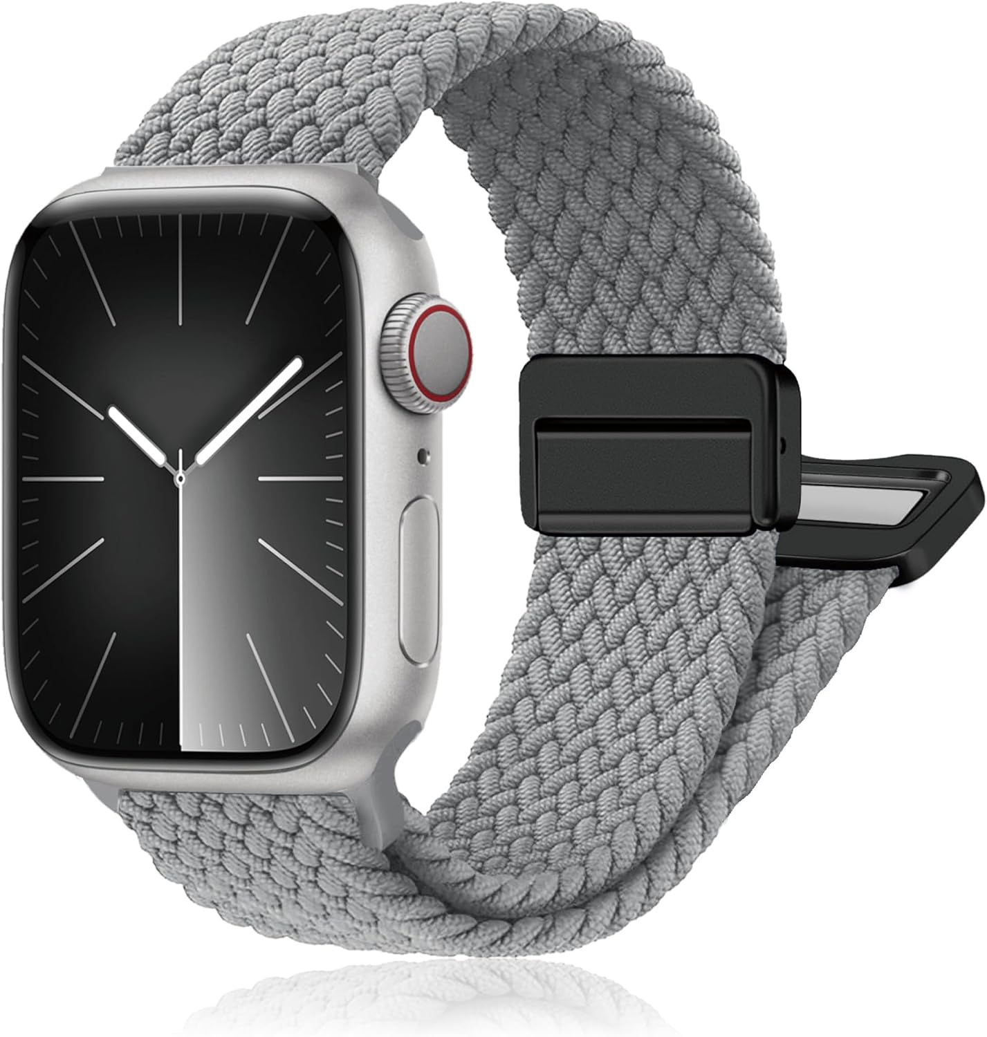 Magnetic Braided Stretchy Loop - Compatible with Apple Watch Band 42Mm 46Mm 40Mm 41Mm 44Mm 45Mm 38Mm Ultra/2 49Mm Women Men,Elastic Woven Fabric Nylon Strap for Iwatch Ultra Series 10 9 8 7 6 5 4 3 SE