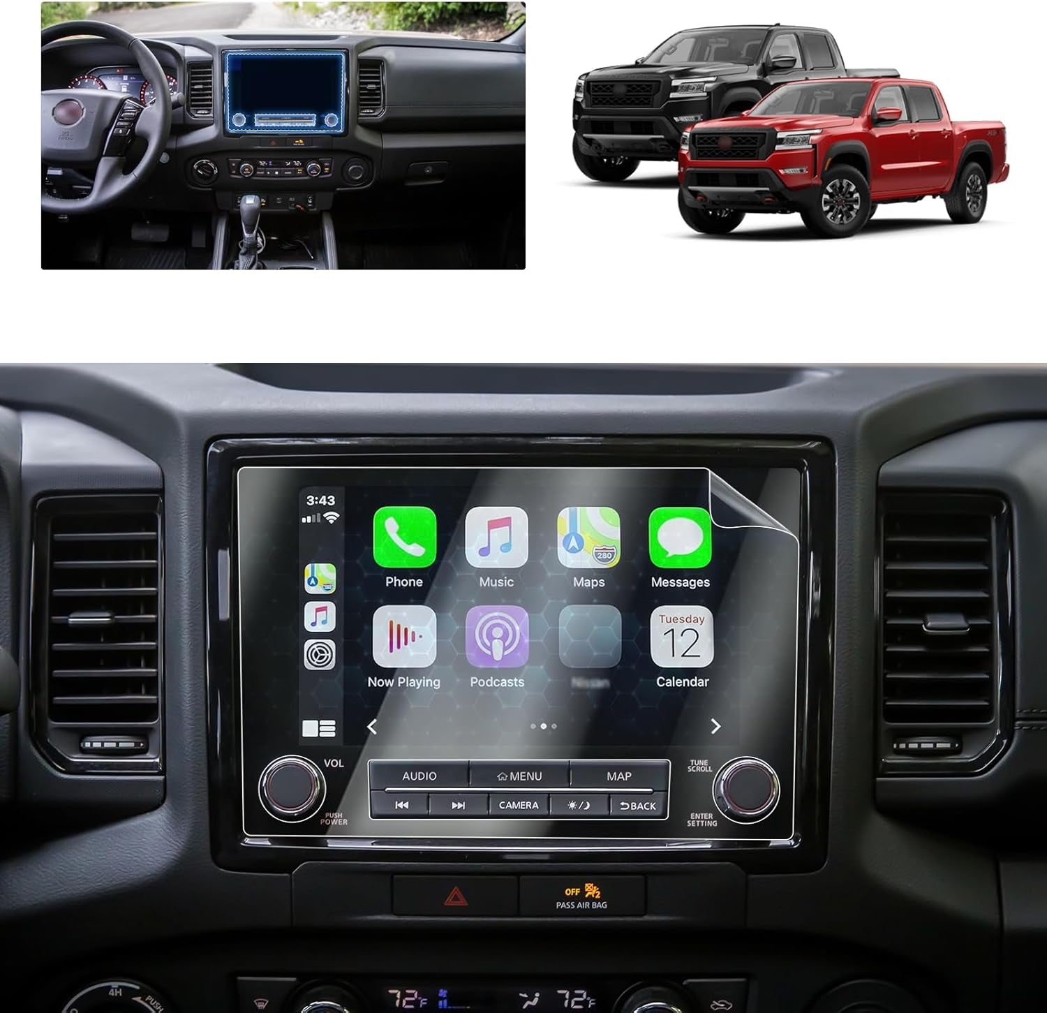 2024 F150 Lightning Screen Protector for 2022-2024 Ford F-150 Lightning Platinum/Lariat/Flash SYNC 4A 15.5In Electric Truck Accessories Tempered Glass Protective Film TRUCK DRIVER