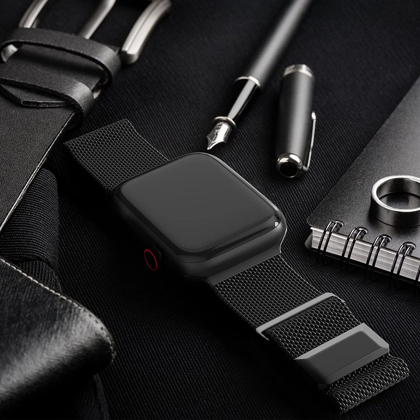 Compatible with Apple Watch Band 42Mm 44Mm 45Mm 49Mm 38Mm 40Mm 41Mm,Stainless Steel Mesh Loop Magnetic Clasp for Iwatch Ultra Series 9 8 SE 7 6 5 4 3 2 Women Men -49Mm/45Mm/44Mm/42Mmm Black