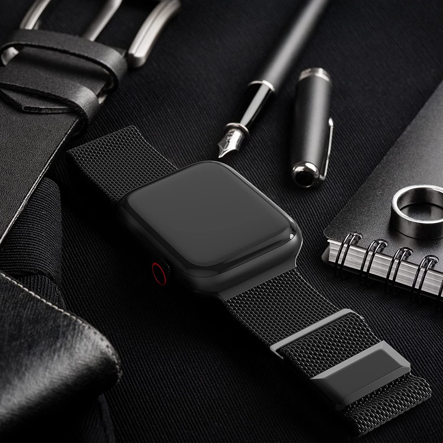 Compatible with Apple Watch Band 42Mm 44Mm 45Mm 49Mm 38Mm 40Mm 41Mm,Stainless Steel Mesh Loop Magnetic Clasp for Iwatch Ultra Series 9 8 SE 7 6 5 4 3 2 Women Men -49Mm/45Mm/44Mm/42Mmm Black