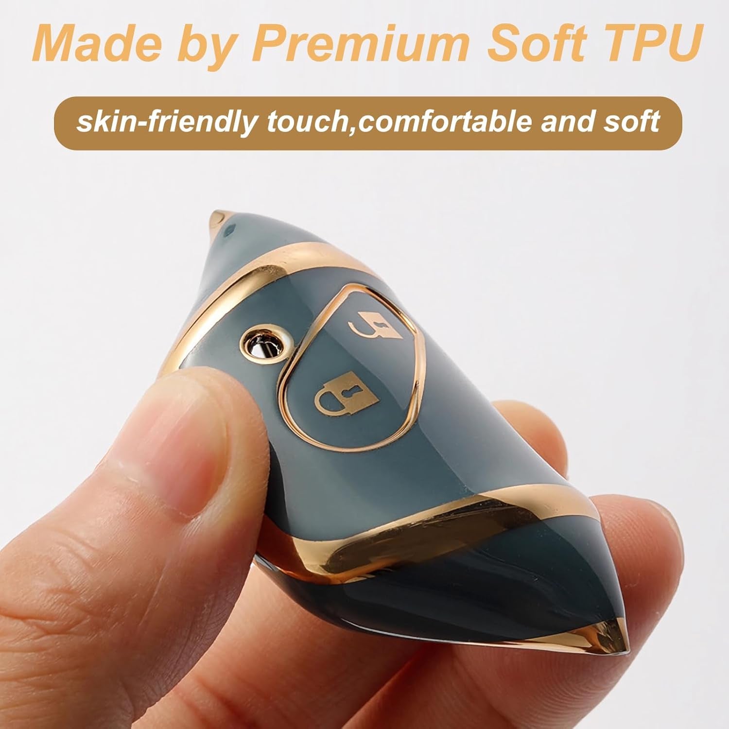 Key Fob Cover for Honda with Leather Keychain, Premium TPU Key Case Compatible with 2003-2015 Honda Accord Crosstour Civic EX CR-V Pilot Element Remote Smart Car Key Protector（Black）