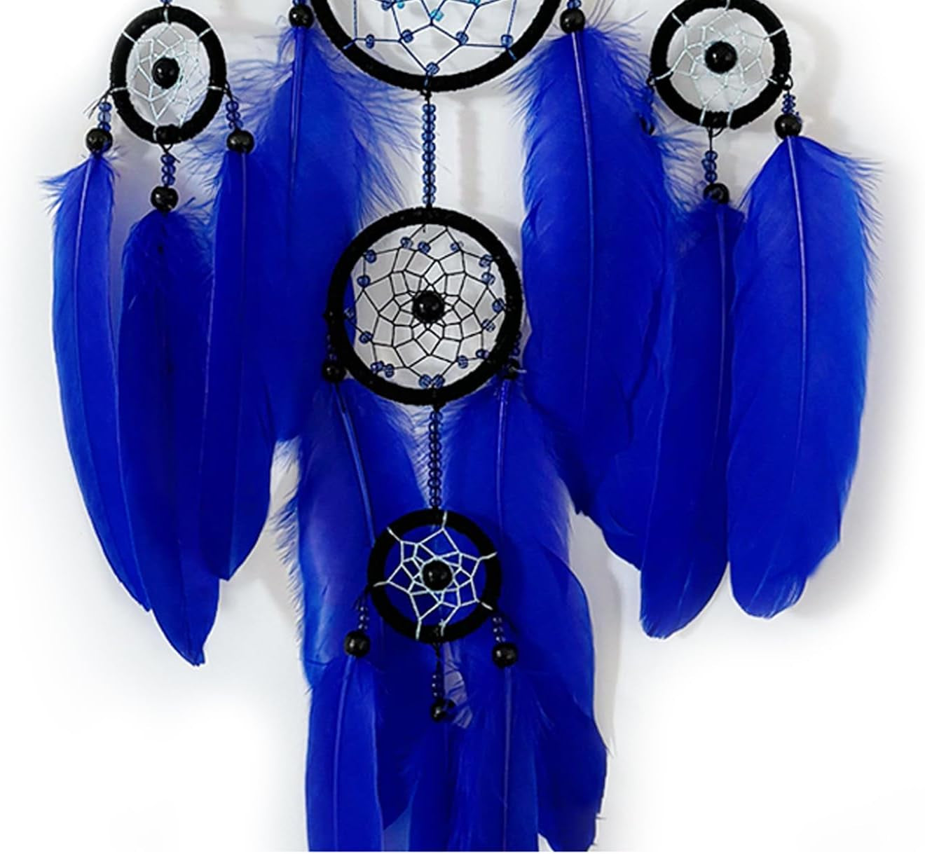 Blue Evil Eye Dream Catcher Wall Decor,  Dreamcatcher Hanging Pendant for Home Protection and Blessing Decor with a Car Accessories Evil Eye Charm Gift