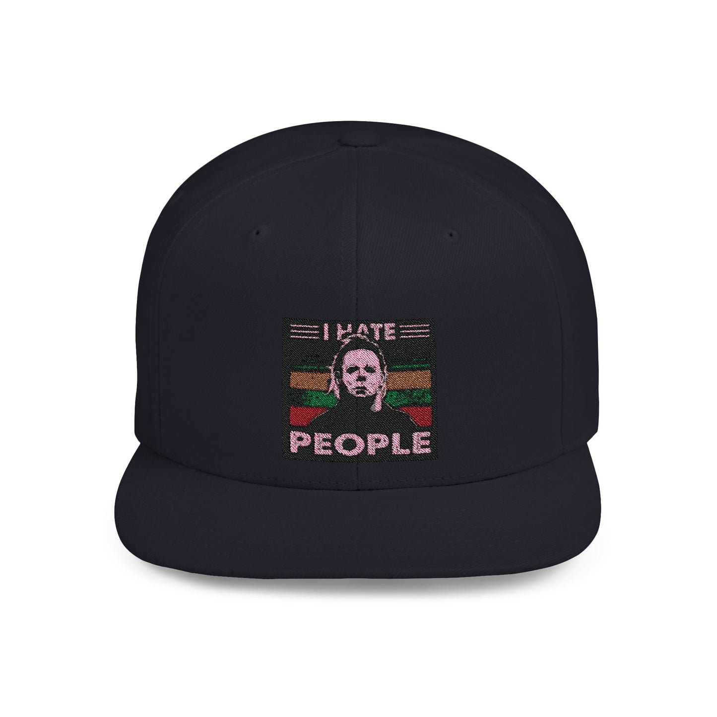 Michael Myers I Hate People Vintage Print Flat Bill Snapback