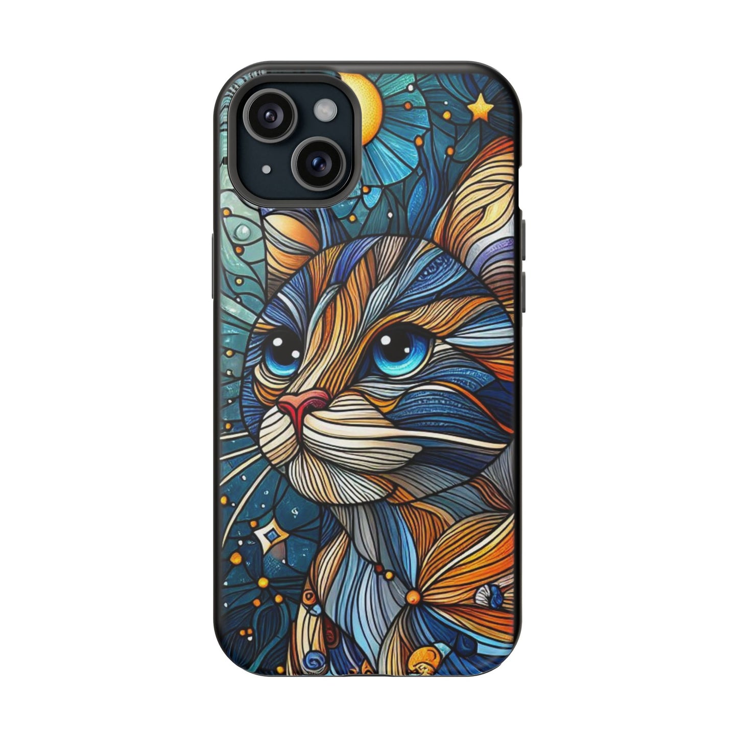 Cat-Stained Glass Magnetic Tough Cases
